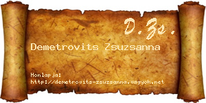 Demetrovits Zsuzsanna névjegykártya